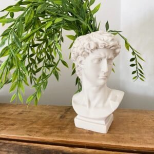 Michelangelo Statue David Head Bust Planter Vase