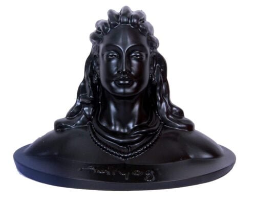 ADIYOGI MINIATURE REPLICA HANDCRAFT IDOL OF SHIVA MADE IN INDIA BEST ITEM FOR GIFT, PUJA AND CAR DASHBOARD, GOLD, 16.5 CM X 11 CM X 13
