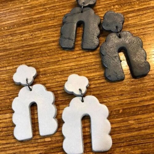 Scalloped U Shape Clay Cutter, Scalloped Stud, Clay Mold Set, Fan Shape, Arch Shape Pendant, Cookie Cutter, 3D Polymer Clay Cutter Set