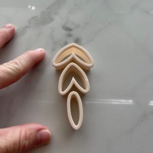 Dangling Three Piece Botanical Leaf Clay Earring Cutter | Cookie Cutters | Fondant Cutter