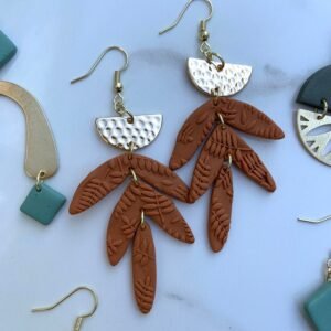 Dangling Three Piece Botanical Leaf Clay Earring Cutter | Cookie Cutters | Fondant Cutter