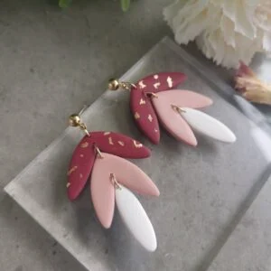 Dangling Three Piece Botanical Leaf Clay Earring Cutter Cookie