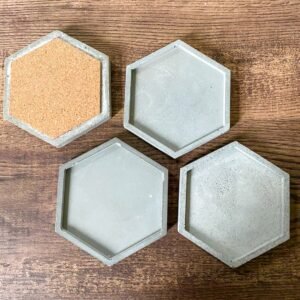 Concrete Hexagon Coasters Jewelry Dish