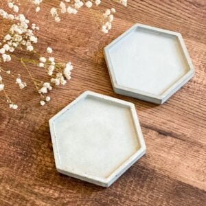 Concrete Hexagon Coasters Jewelry Dish