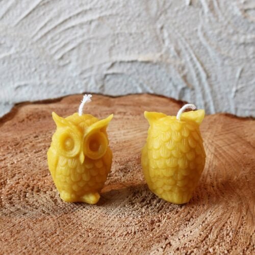 Beeswax Owl Candle Set of 3