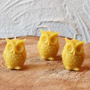 Beeswax Owl Candle Set of 3