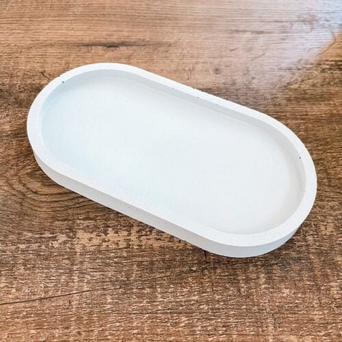 Concrete Oval Catchall Tray