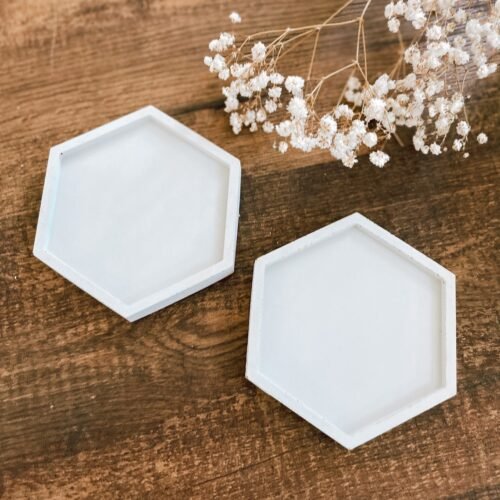 Concrete Hexagon Coasters Jewelry Dish