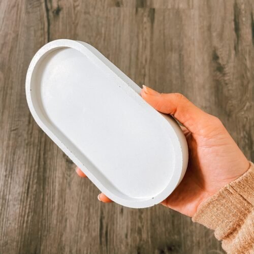 Concrete Oval Catchall Tray