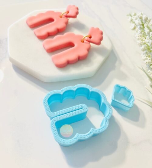 Scalloped U Shape Clay Cutter, Scalloped Stud, Clay Mold Set, Fan Shape, Arch Shape Pendant, Cookie Cutter, 3D Polymer Clay Cutter Set