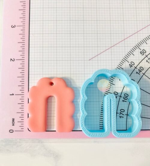 Scalloped U Shape Clay Cutter, Scalloped Stud, Clay Mold Set, Fan Shape, Arch Shape Pendant, Cookie Cutter, 3D Polymer Clay Cutter Set