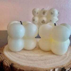 Small Bubble Cube Candle Handmade with Natural Soy Wax