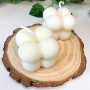 Small Bubble Cube Candle Handmade with Natural Soy Wax
