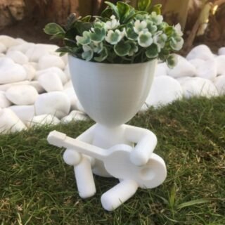 People Playing Guitar Planter Zen Garden Pot for Cactus Succulent