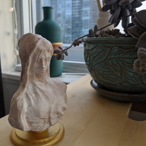 Head Bust Of Beautiful Veiled Lady Roman Sculpture Museum Replica