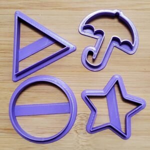 Squid Game Cookie Cutters | Sugar Honeycomb | set of 4 shapes | 2 Inch cutters | Cookie dough or fondant cutter | Netflix Squid Game
