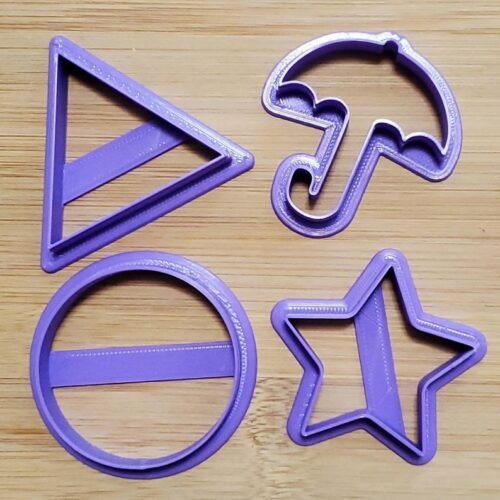Squid Game Cookie Cutters | Sugar Honeycomb | set of 4 shapes | 2 Inch cutters | Cookie dough or fondant cutter | Netflix Squid Game