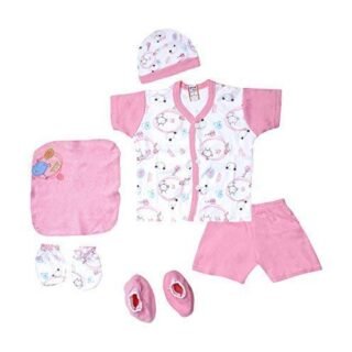 Little Hub New Born Unisex Baby 6pcs Gift Set (Pink, 0-3 months)