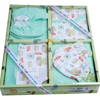 Newborn Gift Pack 0-3 MonthsNewborn Gift SetBaby Shower Gift Pack for Infants 6 Pieces Set (Green)
