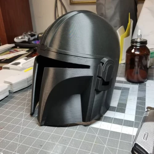 The Mandalorian Helmet 3D print raw Pre-assembled