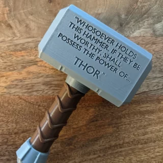 Thor's Hammer Baby Mjolnir Rattle Toy 3D Printed