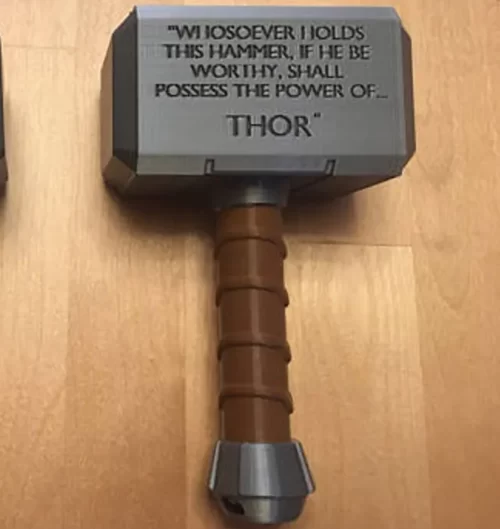 Thor's Hammer Baby Mjolnir Rattle Toy 3D Printed