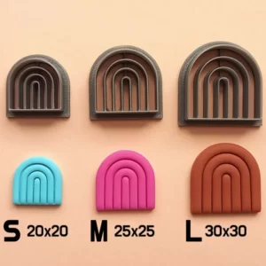 Rainbow Arch Polymer Clay Cutter Earrings Set with Multiple Size Options