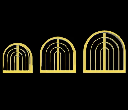 Rainbow Arch Polymer Clay Cutter Earrings Set with Multiple Size Options