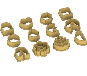 Minimalistic Earring Cutters Set Of 12, Simple Shapes Polymer Clay Cutters