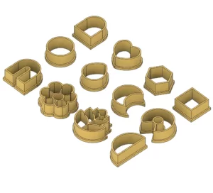 Minimalistic Earring Cutters Set Of 12, Simple Shapes Polymer Clay Cutters