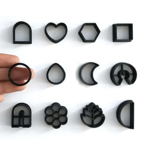 Minimalistic Earring Cutters Set Of 12, Simple Shapes Polymer Clay Cutters