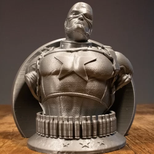 Captain America Bust Steve Rogers Figurine Marvel 3D Printed Gift Sculpture