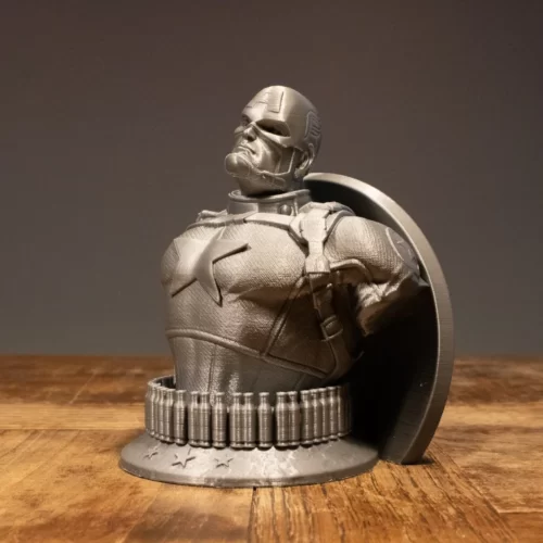 Captain America Bust Steve Rogers Figurine Marvel 3D Printed Gift Sculpture