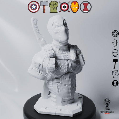 Marvel's Deadpool 3D Figure Handmade Bust Figurine Statue || 3D Printed