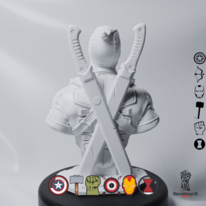 Marvel's Deadpool 3D Figure Handmade Bust Figurine Statue || 3D Printed