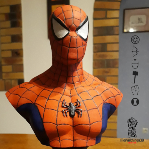 Black Spider man Suit Bust Figurine Marvel Statue Fan Art || 3D Printed