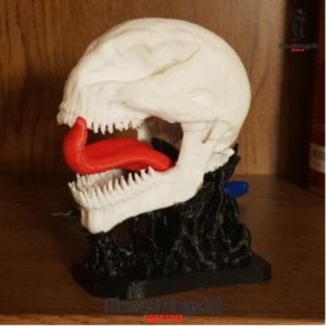 Venom Skull on Symbiote base with Tongue Display