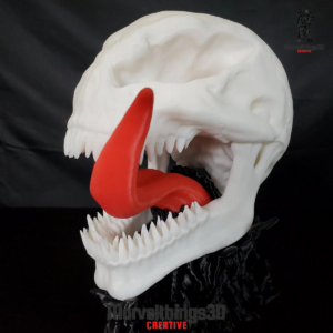 Venom Skull on Symbiote base with Tongue Display