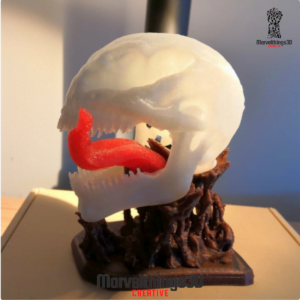 Venom Skull on Symbiote base with Tongue Display