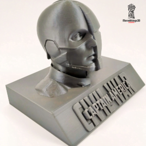 Captain America Vs Iron Man Civil War Bust on Stand 2 in 1 Superhero 3D Printed