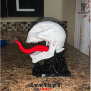 Venom Skull on Symbiote base with Tongue Display