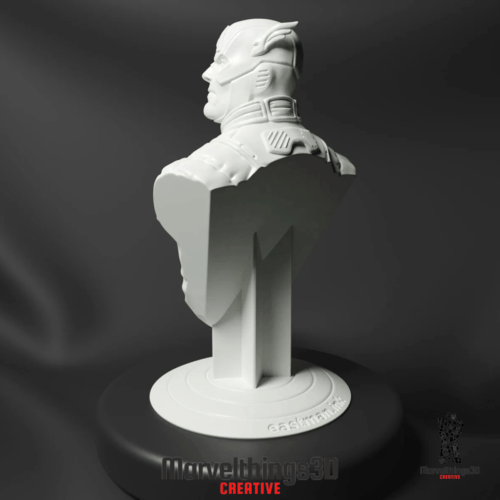 Marvel's Captain America Handmade Bust Figurine Statue || 3D Printed