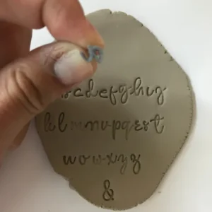 Small Alphabet Letters Handwritten Stamp Shape Embrosser Design Polymer Clay Cutter Stamp I Diycutters for Polymer Clay Tool Jewelry Making
