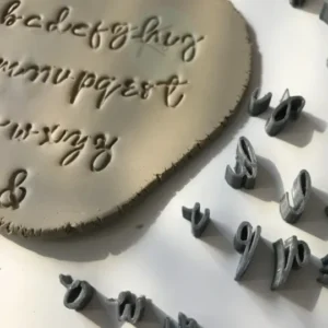 Small Alphabet Letters Handwritten Stamp Shape Embrosser Design Polymer Clay Cutter Stamp I Diycutters for Polymer Clay Tool Jewelry Making