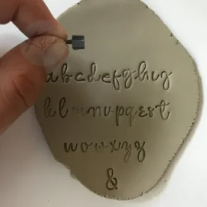 Small Alphabet Letters Handwritten Stamp Shape Embrosser Design Polymer Clay Cutter Stamp I Diycutters for Polymer Clay Tool Jewelry Making