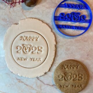 Happy New Year 2023 Cookie, Fondant, Clay Cutter