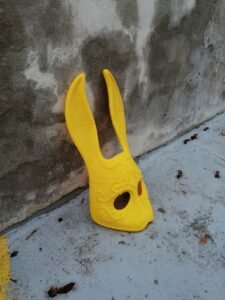 Rabbit Mask 3d Printed Display Wearable