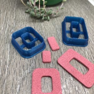 Rounded Rectangle Donut Earring Cutter for Polymer Clay Art