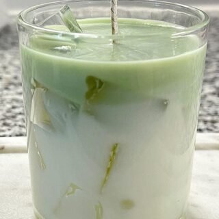 Green Mocha Scented Glass Candle