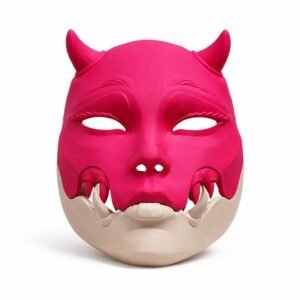 Minimalist Kuchisake Japanese Woman Geisha Mask